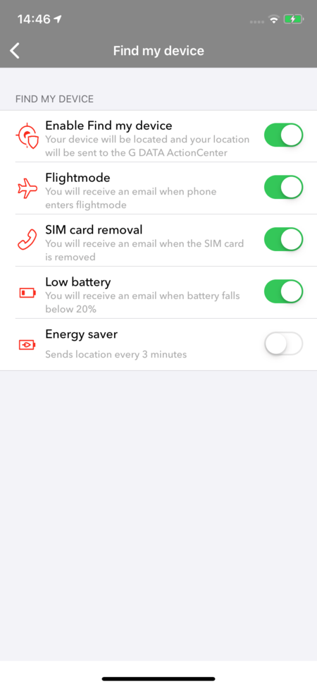 G DATA Mobile Security iOS: Find my device G DATA Mobile Security iOS: Find my device