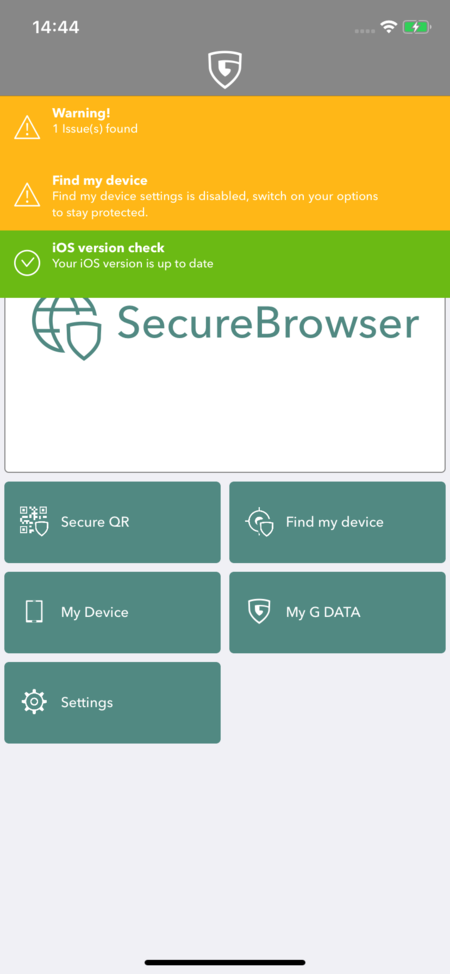 G DATA Mobile Security iOS: Notification G DATA Mobile Security iOS: Notification