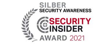 Unsere Security Awareness Trainings haben 2021 den Silber-Award von Security Insider erhalten. Security Insider Auszeichnung Silber Award 2021